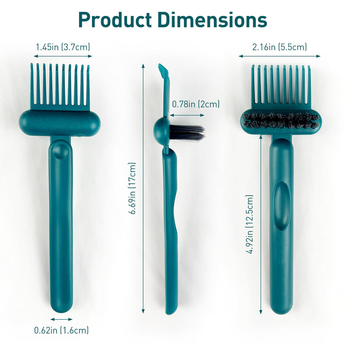 2-in-1 Hair Brush Cleaner & Rake for Hair and Dust Removal