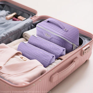 3-Piece Travel Makeup & Cosmetic Bag Set for Women