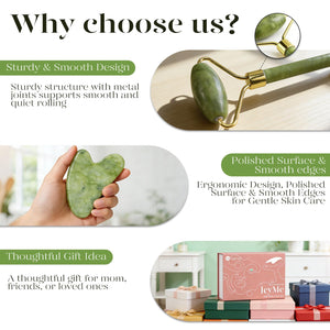 Jade Facial Roller & Gua Sha Skincare Tool Set