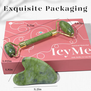 Jade Facial Roller & Gua Sha Skincare Tool Set