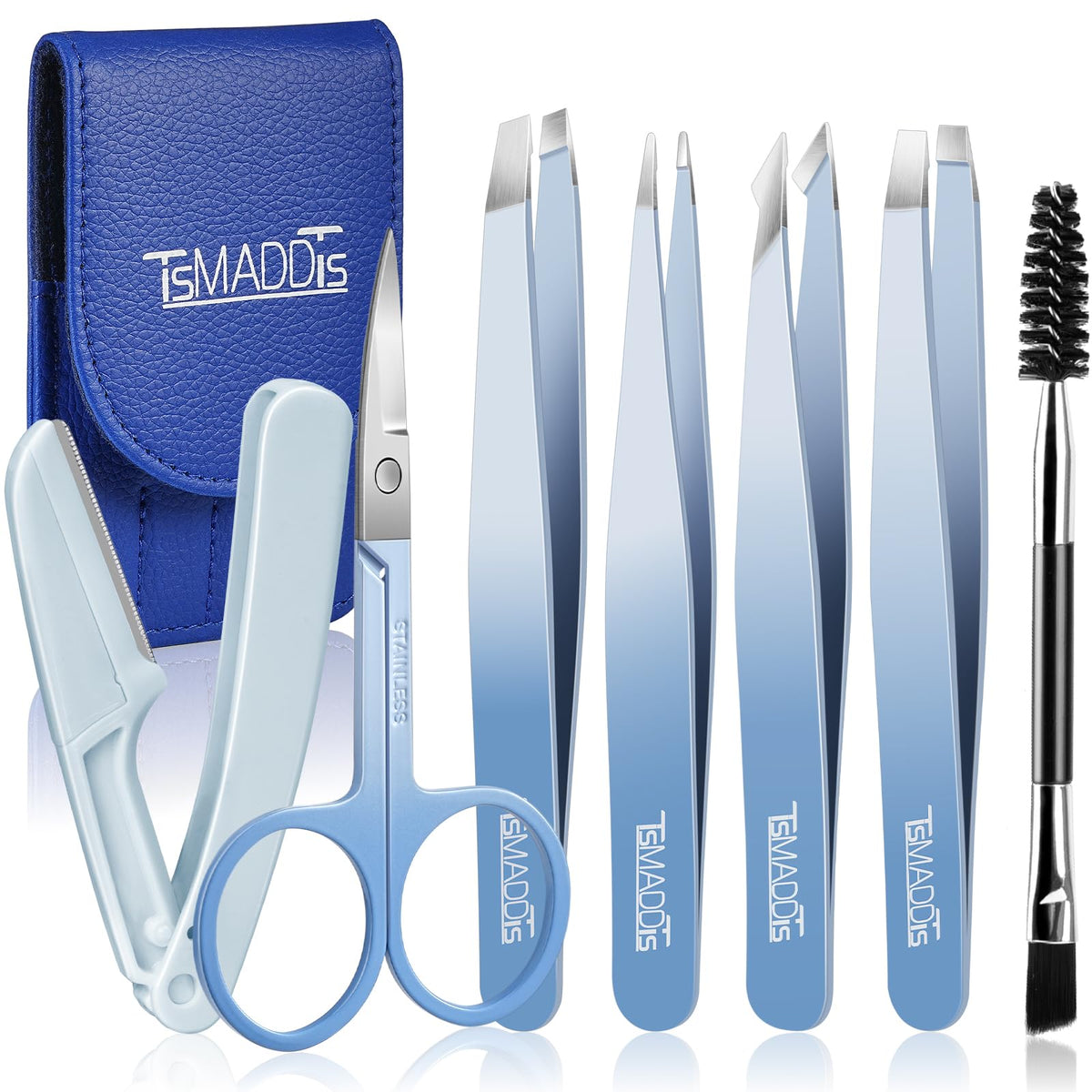 7-Piece Precision Eyebrow Tweezer & Grooming Tool Set