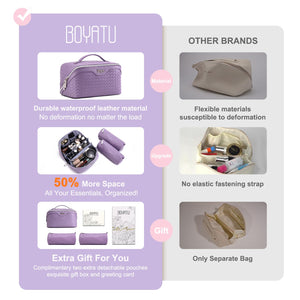 3-Piece Travel Makeup & Cosmetic Bag Set for Women