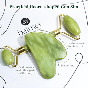 Jade Facial Roller & Gua Sha Skincare Tool Set