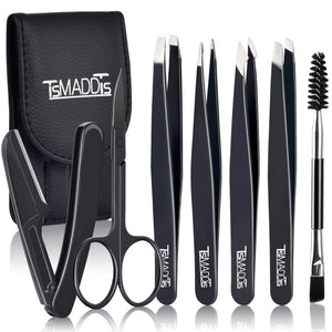 7-Piece Precision Eyebrow Tweezer & Grooming Tool Set