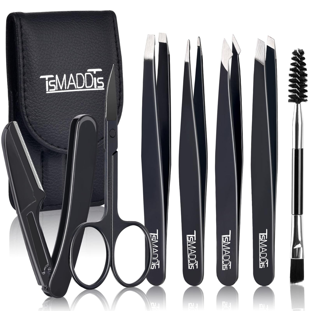 7-Piece Precision Eyebrow Tweezer & Grooming Tool Set