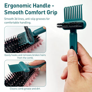 2-in-1 Hair Brush Cleaner & Rake for Hair and Dust Removal