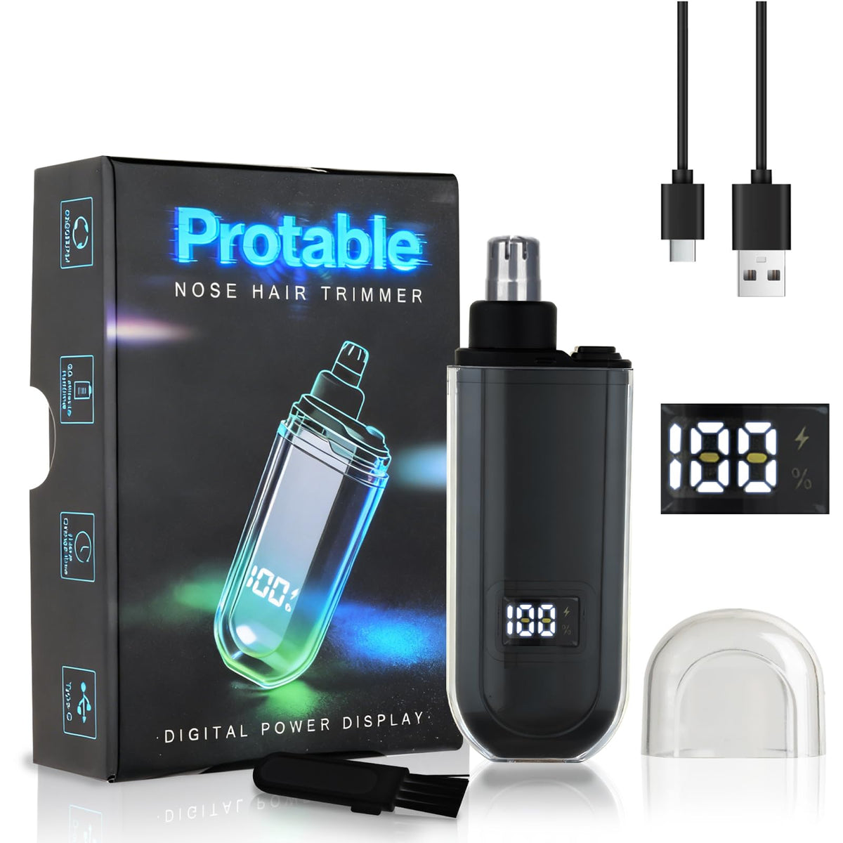 Rechargeable Nose, Ear & Facial Hair Trimmer for Men & Women