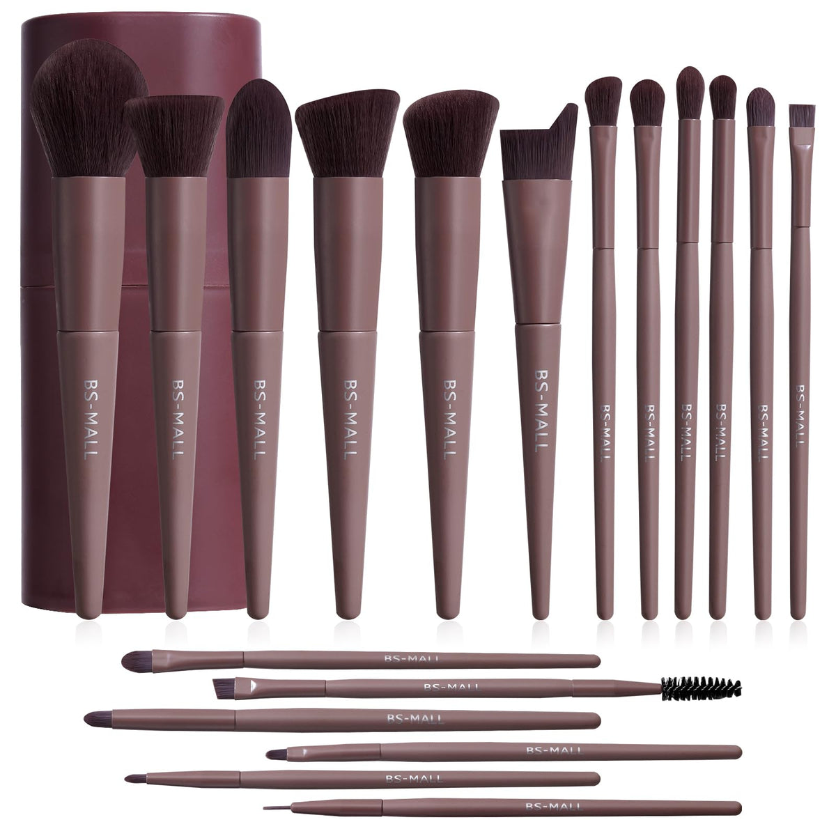 18-Piece Premium Makeup Brush Set with Storage Case