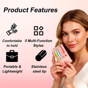 5-Piece Precision Eyelash Extension Tweezer Set for Beginners