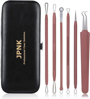 6-Piece Blackhead & Comedone Extraction Tool Set with Case