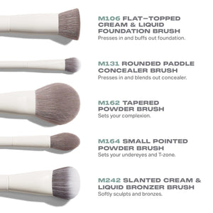 5-Piece Professional Face Makeup Brush Set for Smooth Finish