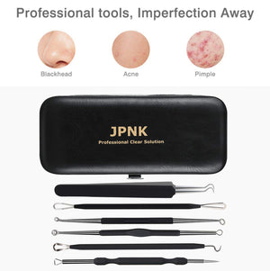 6-Piece Blackhead & Comedone Extraction Tool Set with Case