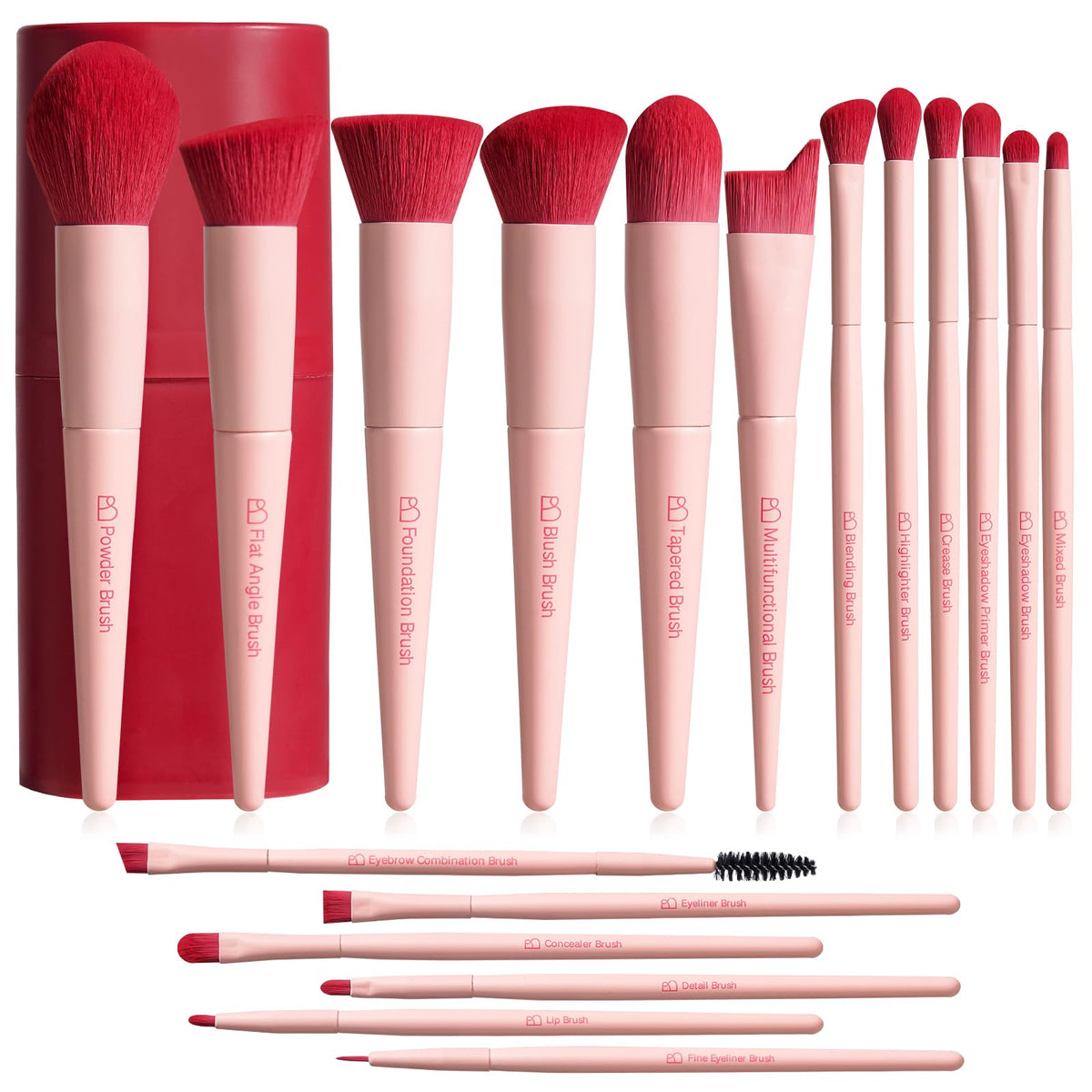 18-Piece Premium Makeup Brush Set with Storage Case