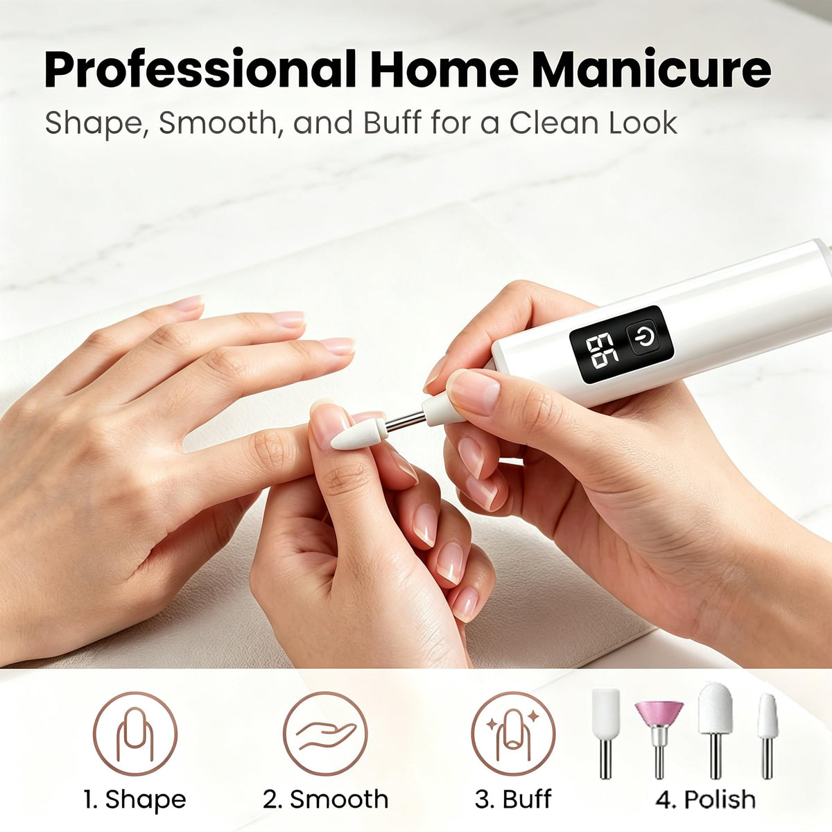 3-Speed Rechargeable Cordless Electric Nail File