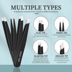 7-Piece Precision Eyebrow Grooming & Tweezer Tool Kit
