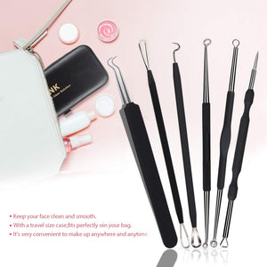 6-Piece Blackhead & Comedone Extraction Tool Set with Case