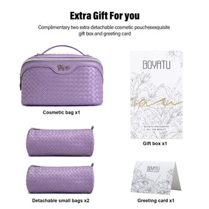 3-Piece Travel Makeup & Cosmetic Bag Set for Women
