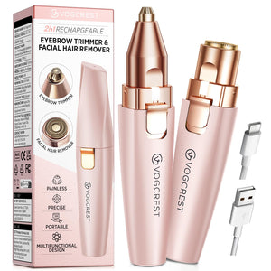 2-in-1 Rechargeable Eyebrow & Facial Hair Trimmer