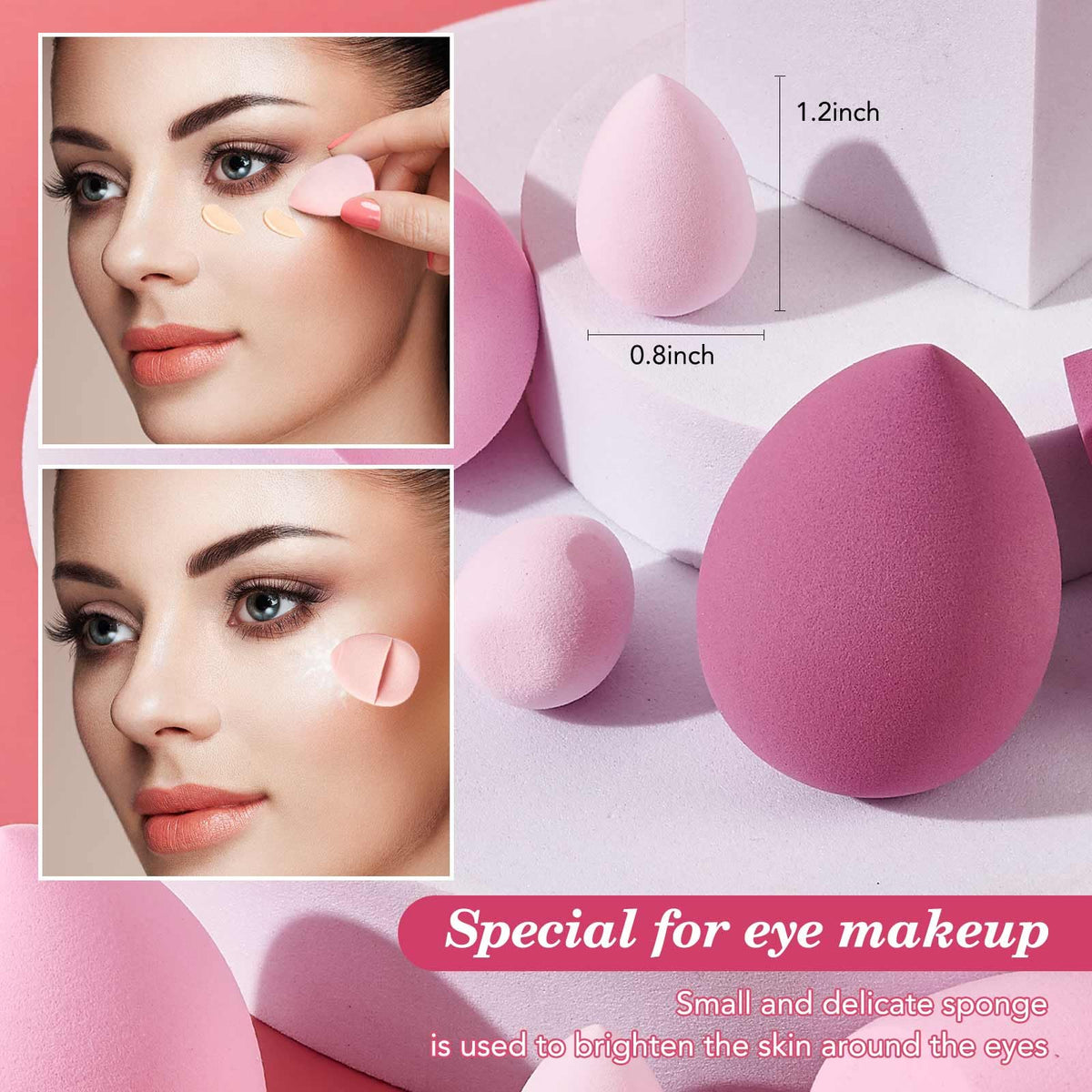 14-Piece Makeup Sponge, Blender & Powder Puff Set