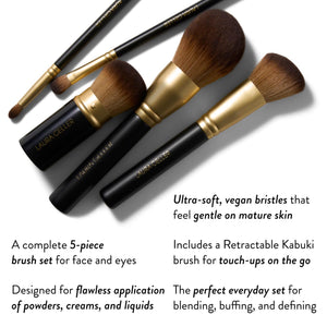 5-Piece Full Face Makeup Brush Set for Flawless Application