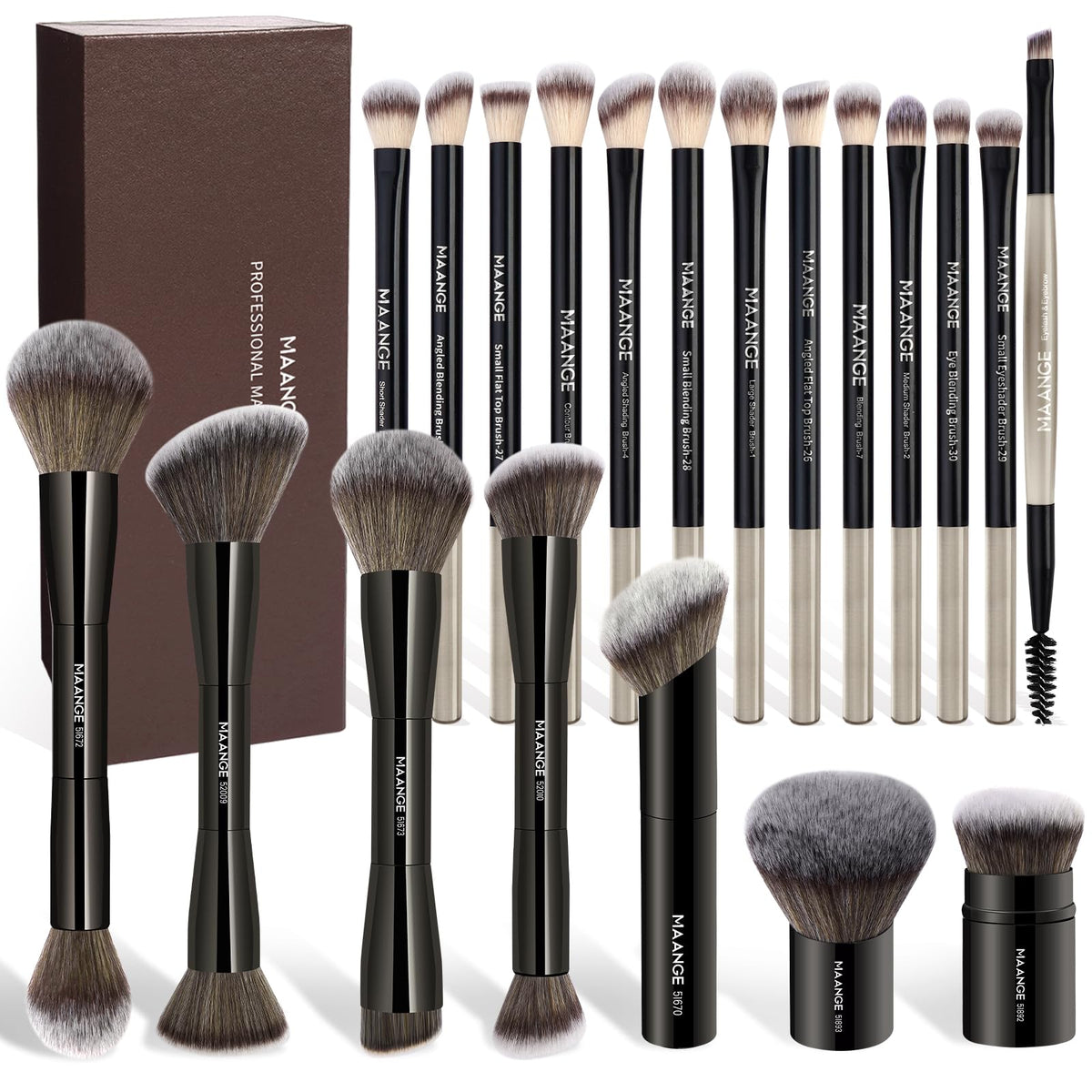 20-Piece Double-Ended Makeup Brush Set with Gift Box