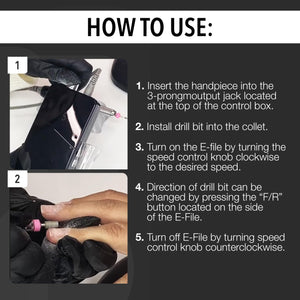 Rechargeable Cordless Electric Nail Drill & File Kit