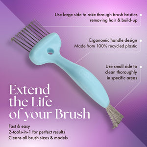 2-in-1 Hair Brush Cleaner Tool for All Brush Types