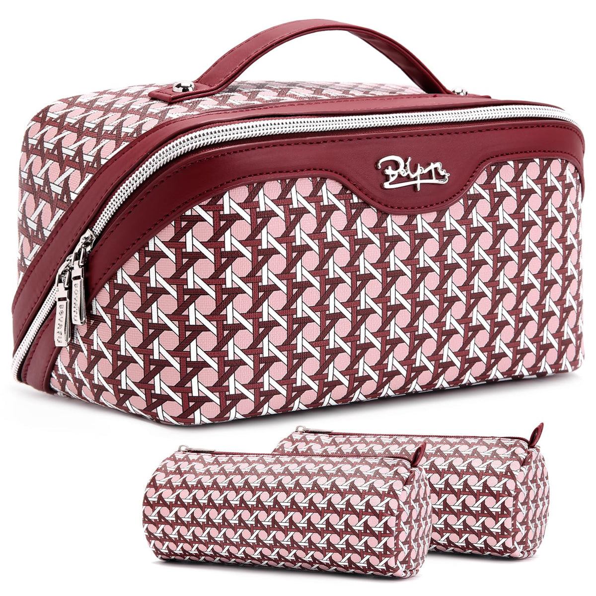 3-Piece Travel Makeup & Cosmetic Bag Set for Women