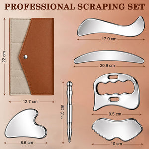 6-in-1 Stainless Steel Gua Sha & Muscle Scraper Tool Set