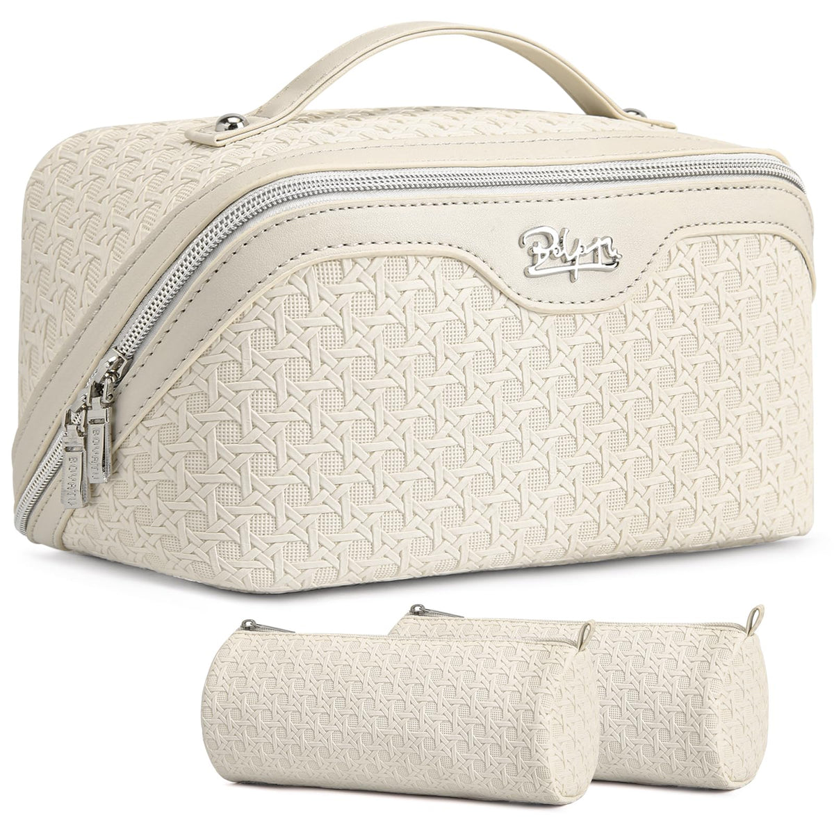 3-Piece Travel Makeup & Cosmetic Bag Set for Women
