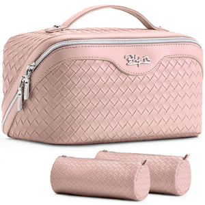 3-Piece Travel Makeup & Cosmetic Bag Set for Women