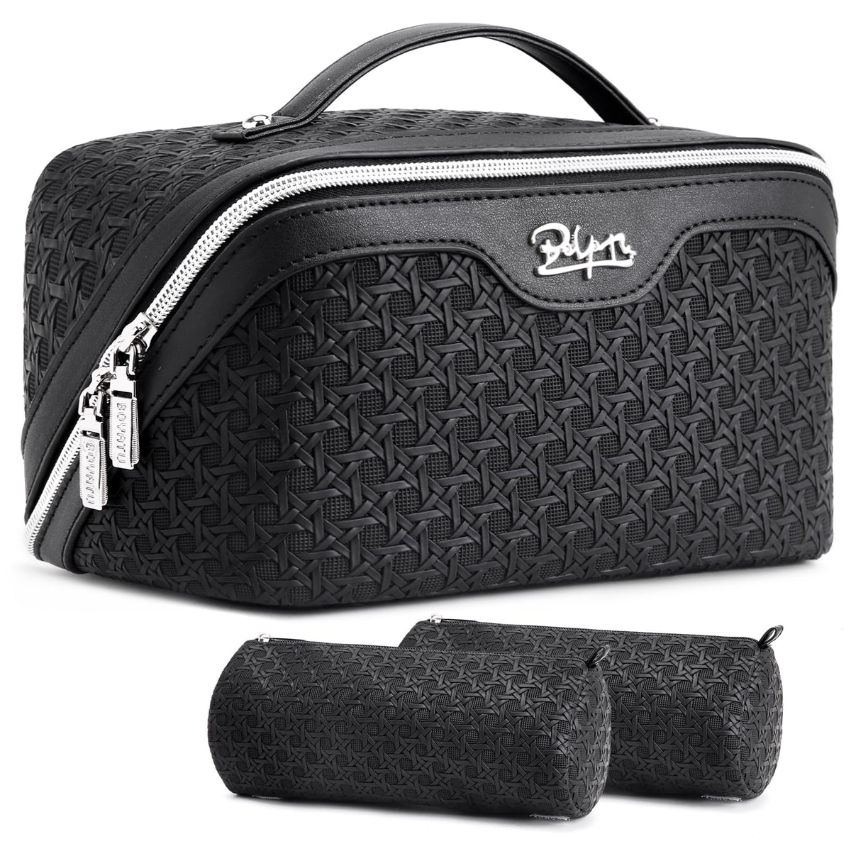 3-Piece Travel Makeup & Cosmetic Bag Set for Women