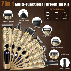 Waterproof Electric Beard & Body Grooming Trimmer Kit