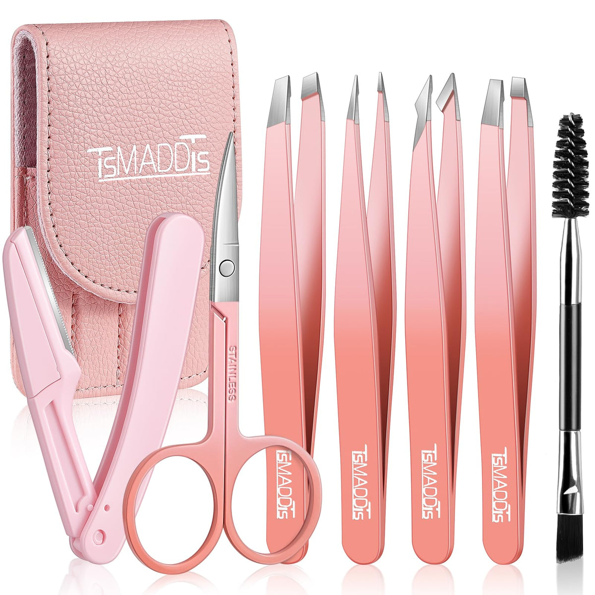 7-Piece Precision Eyebrow Tweezer & Grooming Tool Set