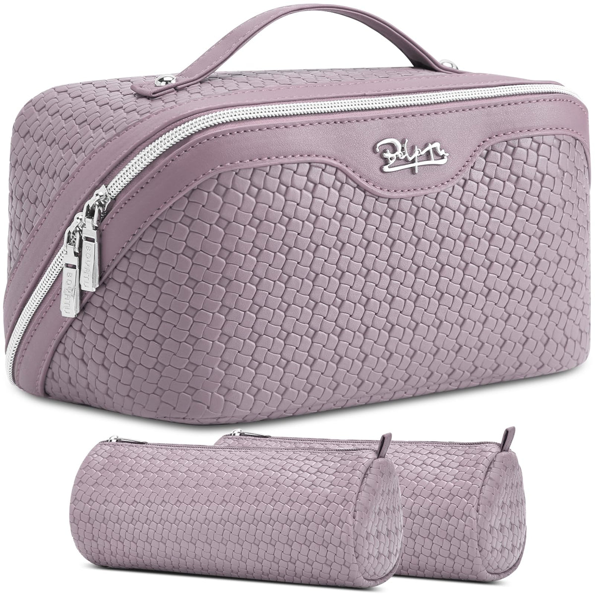 3-Piece Travel Makeup & Cosmetic Bag Set for Women