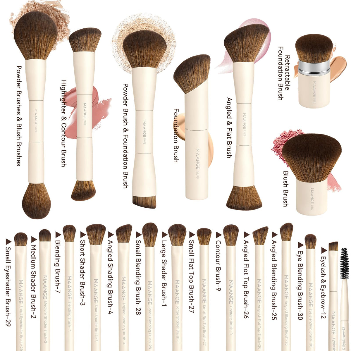 20-Piece Double-Ended Makeup Brush Set with Gift Box