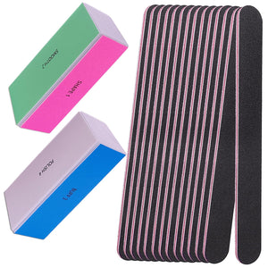 Professional 4-Way Nail File & Buffer Set for Natural Nails