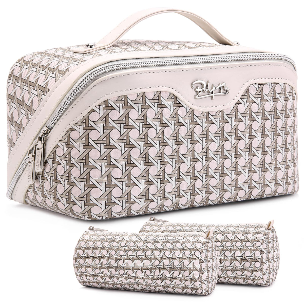 3-Piece Travel Makeup & Cosmetic Bag Set for Women
