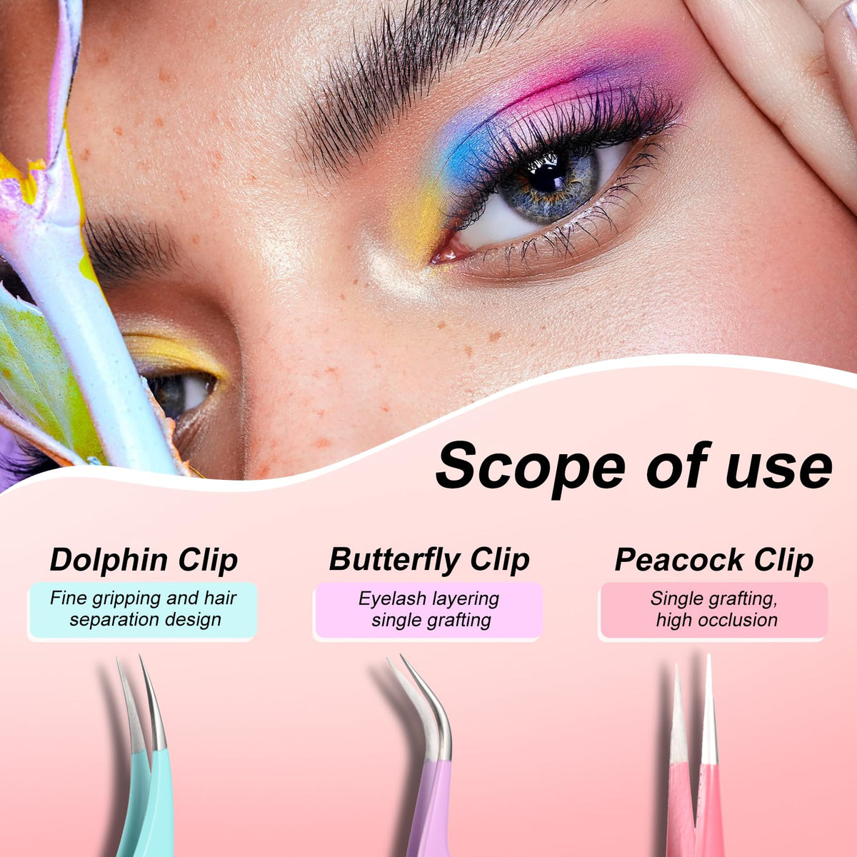 5-Piece Precision Eyelash Extension Tweezer Set for Beginners
