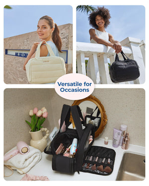 Puffy Travel Toiletry & Makeup Organizer Bag for Women