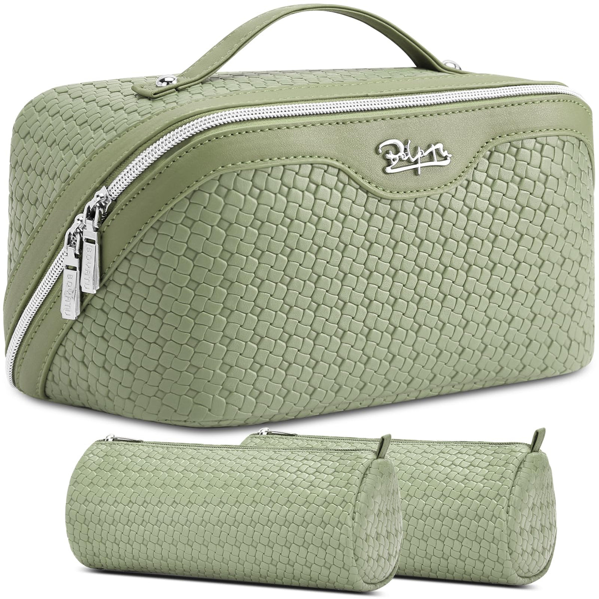 3-Piece Travel Makeup & Cosmetic Bag Set for Women