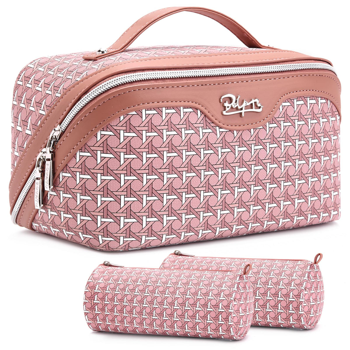 3-Piece Travel Makeup & Cosmetic Bag Set for Women