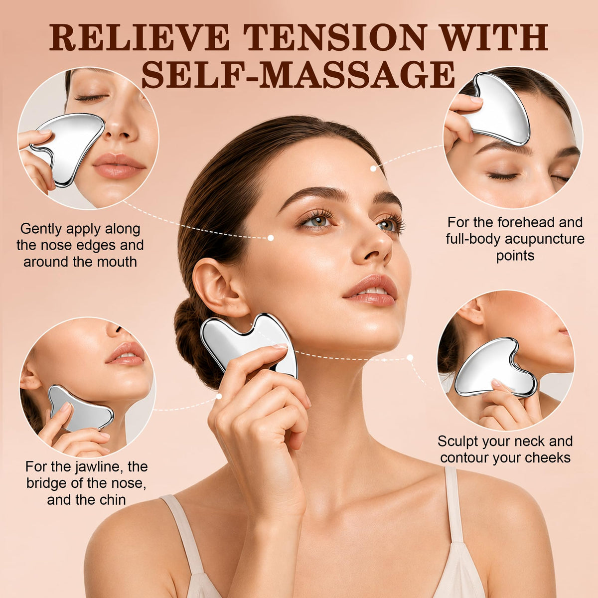 6-in-1 Stainless Steel Gua Sha & Muscle Scraper Tool Set
