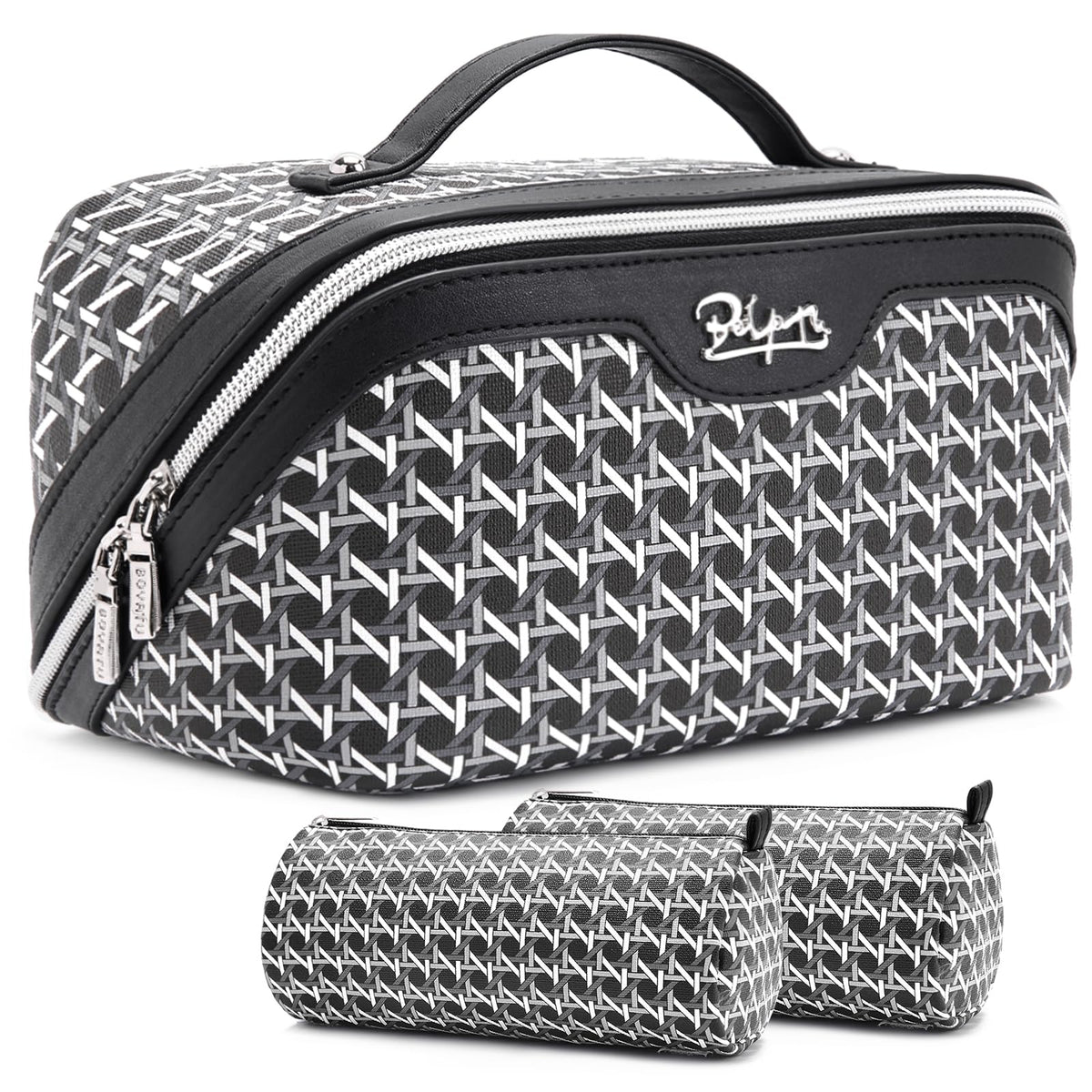 3-Piece Travel Makeup & Cosmetic Bag Set for Women