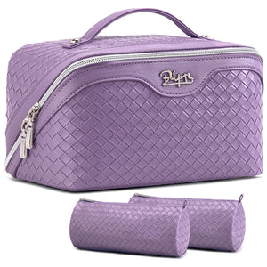 3-Piece Travel Makeup & Cosmetic Bag Set for Women