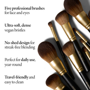 5-Piece Full Face Makeup Brush Set for Flawless Application