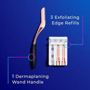 Dermaplaning Facial Razor Wand with Replacement Blades
