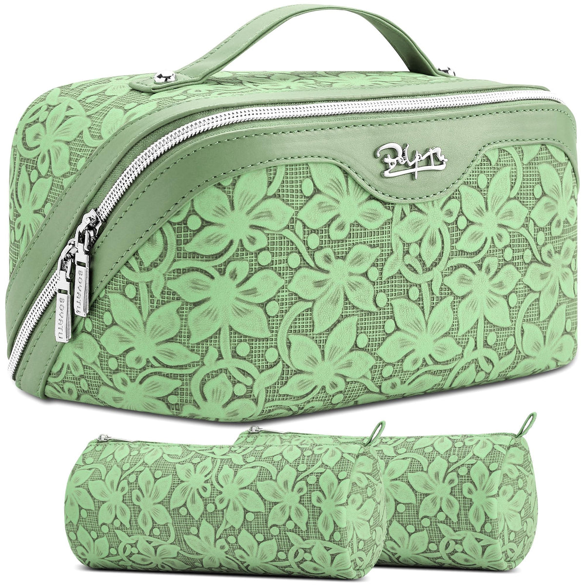 3-Piece Travel Makeup & Cosmetic Bag Set for Women