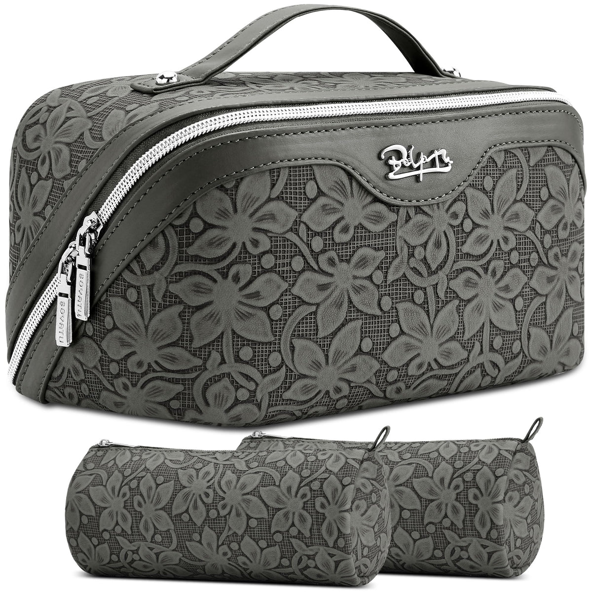 3-Piece Travel Makeup & Cosmetic Bag Set for Women