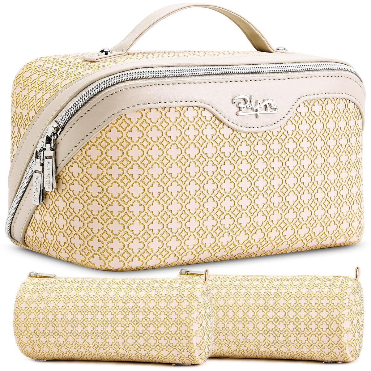 3-Piece Travel Makeup & Cosmetic Bag Set for Women